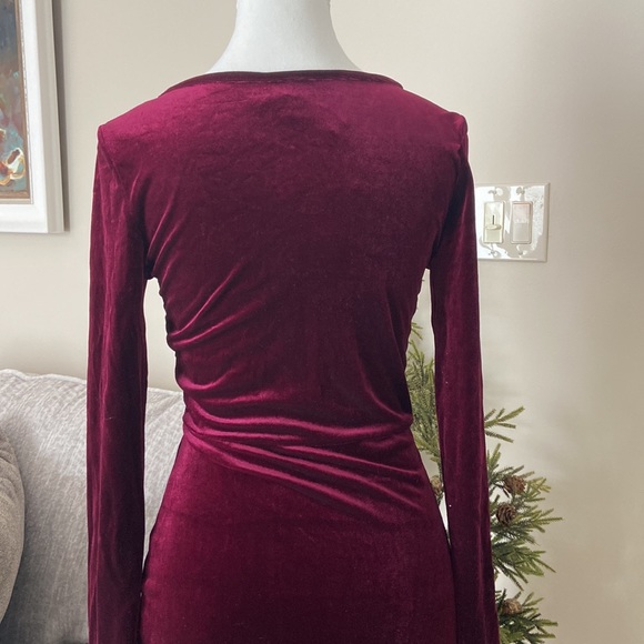 This is a Windsor wine color velvet dress in a size Small never worn - Picture 4 of 5